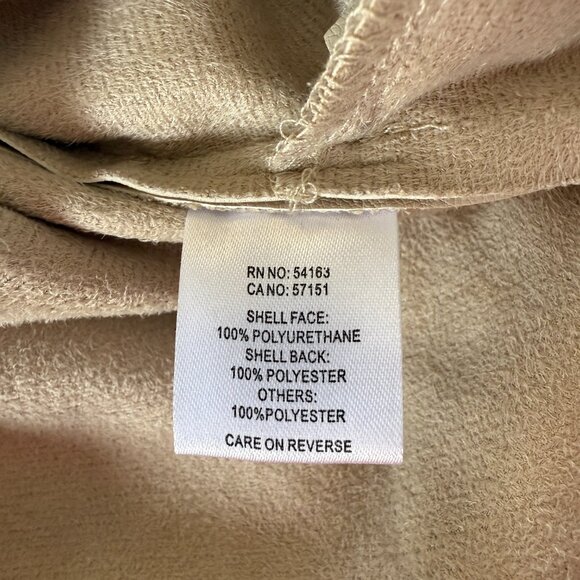 Marc New York knee length beige collared sleeveless belted open jacket vest S - Picture 9 of 11